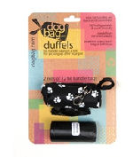 Doggie Walk Black with White Paws Duffel