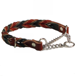01 Leather Braided Martingale Chain Collars